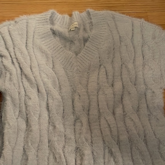 Lucky Brand light blue semi-shag sweater. super soft! - Picture 2 of 5